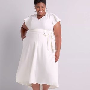 Short-Sleeve Lena High-Low Midi Dress